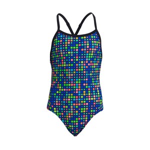 All Girls Swimwear: FUNKITA GIRLS TWISTED ONE PIECE - DIAL A DOT