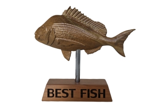 Products: BIGGEST SNAPPER TROPHY mid size in Swamp Kauri - Swiss Wood Technician