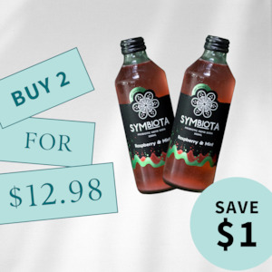 Finished Fermented Foods Drinks: Water Kefir: Raspberry & Mint Water Kefir Buy 2