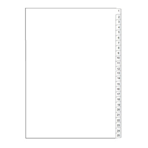 Products: A4 25 Tab Printed Dividers