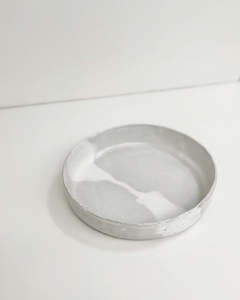 Products: handmade pottery serving dish ~ speckled grey
