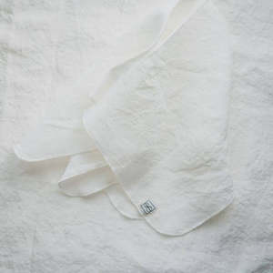 Linen: Linen Napkin – Soft White with Soft White Bourdon Stitch (45 x 45)