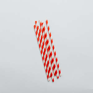 Products: Paper Straws – Red & White Stripe (Pack of 250)