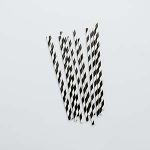 Products: Paper Straws – Black & White Stripe (Pack of 250)