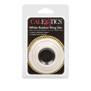 Products: Tri Rings - 3 White Rubber Cock Rings - Tabu Adult Boutique