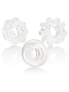 Reversible Cock Rings Set of 3 - Clear - Tabu Adult Boutique