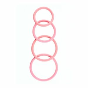 Rubber Ring Pack of 4 - Coral Pink - Tabu Adult Boutique