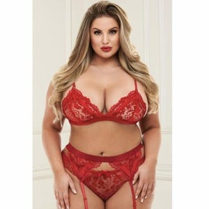 3 Piece Lace Lingerie Set - Queen Size - Tabu Adult Boutique