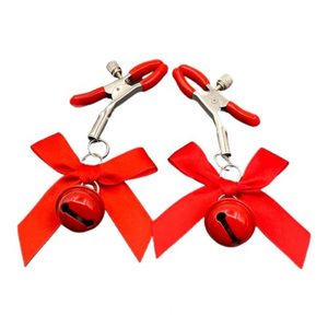 Red Bell and Bow Nipple Clamps - Rated R - Tabu Adult Boutique