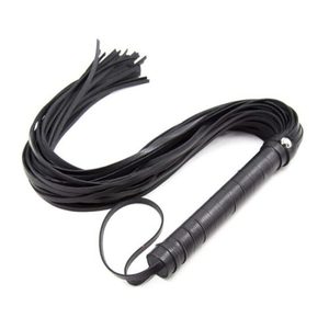 Long Black Flogger - Rated R - Tabu Adult Boutique