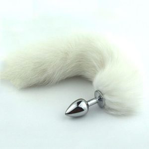 Long White Tail Butt Plug - Rated R - Tabu Adult Boutique