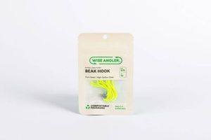 Wise Angler: Wise Angler - Beak Hook 3/0 - Extra Long Point Fluorescent Green