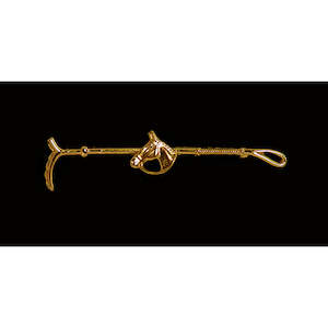 Stocks And Stockpins: Blue Tag Horse Head on Whip Stock Pin