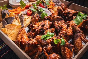 Products: Chicken Wings (Feeds 10 people) Taco Loco