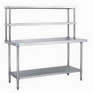 L 1200MM 2 Tiers Stainless Steel Work Table with 2 Overshelf TT-BC309B
