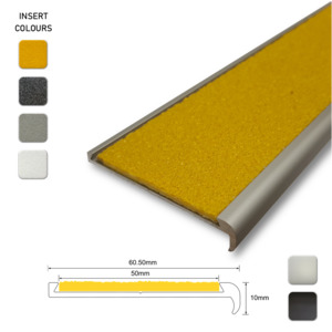 Stair Nosings: Series 8 Aluminium Stair Nosing - Solid Carborundum Insert