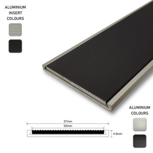 Stair Nosings: Series 12 Aluminium Stair Nosing - Solid Aluminium Insert