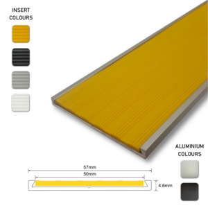 Series 11 Aluminium Stair Nosing - Solid Santoprene Insert