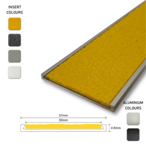 Series 10 Aluminium Stair Nosing - Solid Carborundum Insert