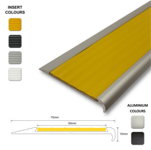 Stair Nosings: Series 4 Aluminium Stair Nosing - Solid Santoprene Insert