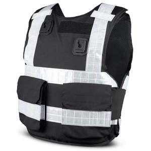 PPSS Overt Stab Resistant Vest (Cover+Panel) Black with Reflective Tape