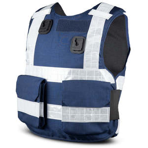 PPSS Overt Stab Resistant Vest (Cover+Panel) Navy Blue with Reflective Tape