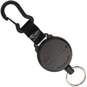 Keybak Retractable Key Chain And Key Holders: KeyBak SECURIT Retractable Carabiner Key Holder KB488B 1.2m Kevlar Cord Black