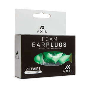 Axil Foam Ear Plugs 20 Pair Travel Pack
