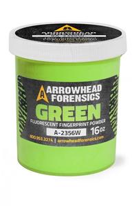 Arrowhead Forensics Green Fluorescent Latent Fingerprint Powder - 16oz