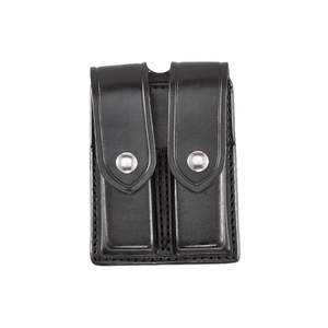 Aker Leather: Aker Leather Double Magazine Pouch Plain Black