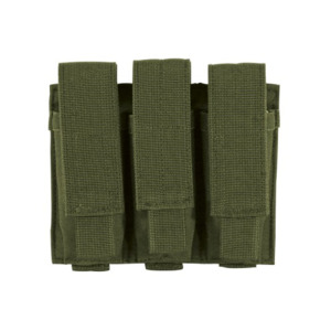 Duty Gear And Pouches: Voodoo Tactical Triple Pistol Mag Pouch - OD Green