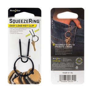 Nite-Ize SqueezeRing Easy Load Key Clip Black