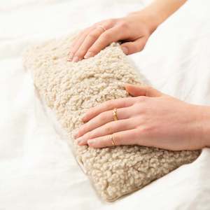 Homewares: Boucle Heat Pillow - Pebble Cream