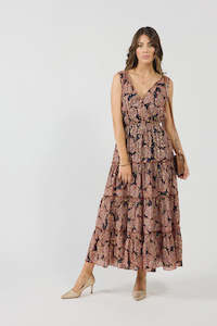 Drama The Label: Athens Dress - Burgundy Metallic