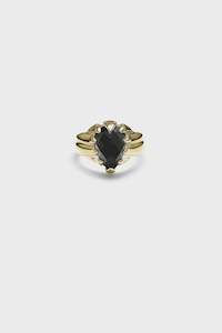 Stolen Girlfriends Club: Love Claw Drop Ring - Onyx Gold Plated