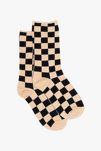 Gifts Under 50 00: Racer Check Sock | Black & Oat
