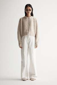 Elka Abigail Knit Cardigan White Marle