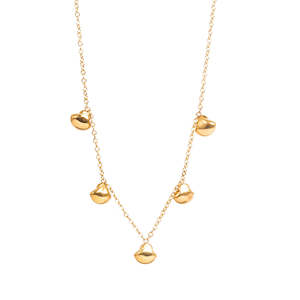 Gifts Under 100: 2047 0018 Steel Gold Beach shells necklace