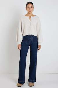 Knitwear 1: Oat Marle Chunky Knit Crewneck Cardigan