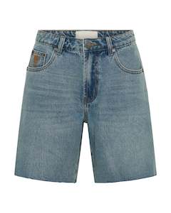 Shorts Skirts: One Teaspoon Jacksons Mid Waist Shorts Blue Crush