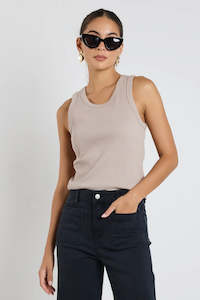 Gifts Under 50 00: Cobble Taupe Rib Cutaway Tank