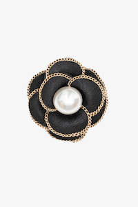 Antler Pearl Flower Brooch