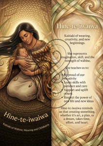 Kaitiaki Copy: Hine-te-iwaiwa - Image with Information - Poster