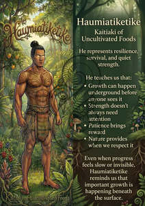 Kaitiaki Copy: Haumiatiketike - Image with Information - Poster