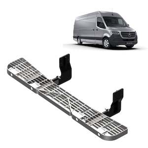 Rear Step: TAG Galvanised Step & Sensor Brackets for Mercedes Benz Sprinter Van 907, VS30 Wide Chassis (01/2019 - On)