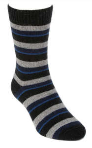 Footwear: ACCENT STRIPE SOCK POSSUM MERINO