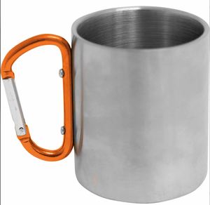 Camping: STAINLESS STEEL MUG 300ml CARABINA HANDLE