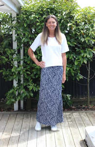 Products: Bias cut skirt - blue floral