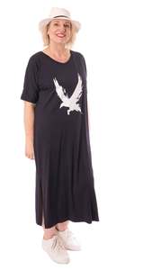 Dresses: Tee Dress Navy - Raven