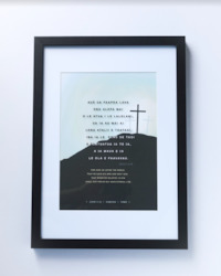 New Designs: John 3:16 - For God so loved the world, Calvary: Samoan (Black) A4